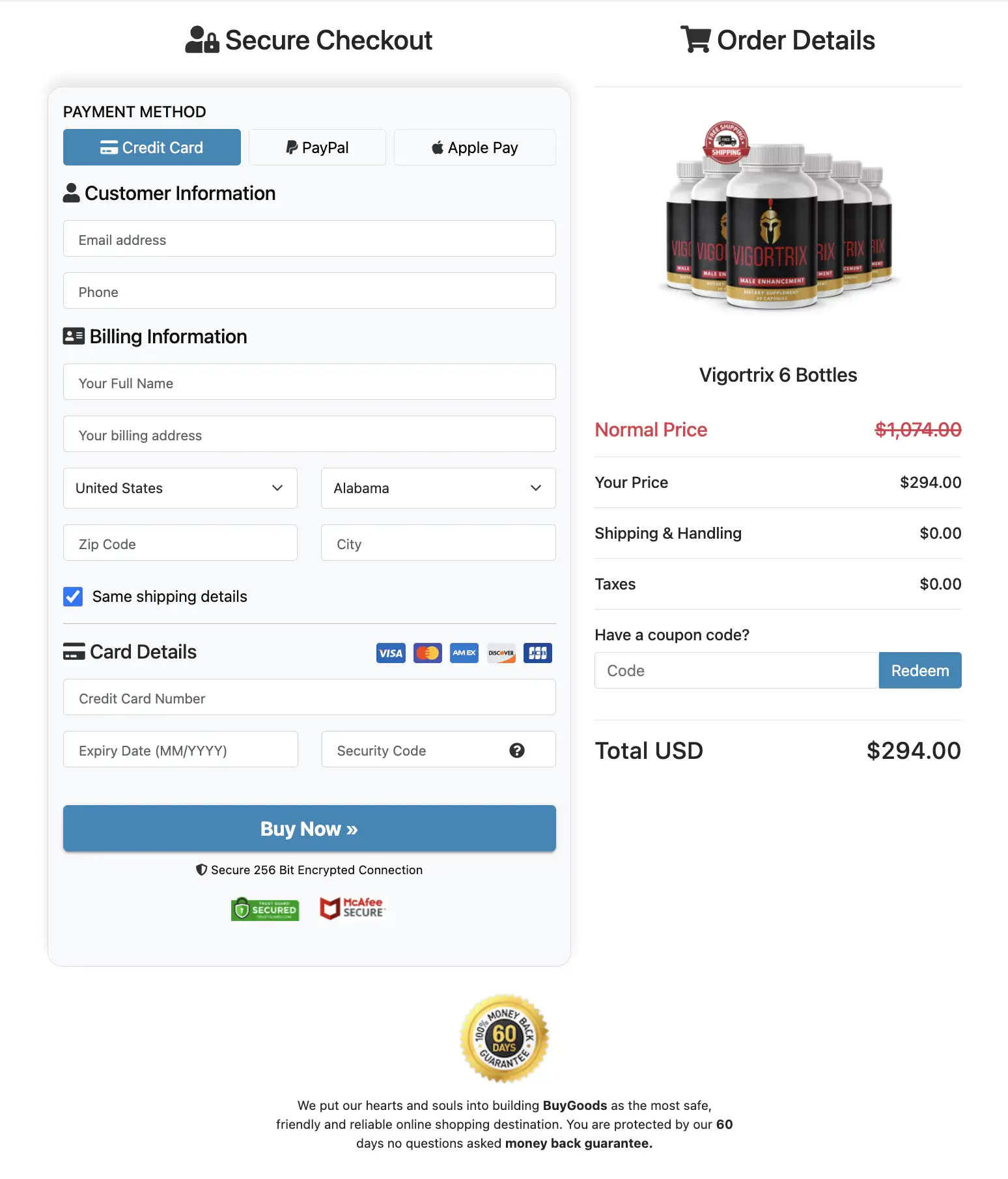 vigortrix order form